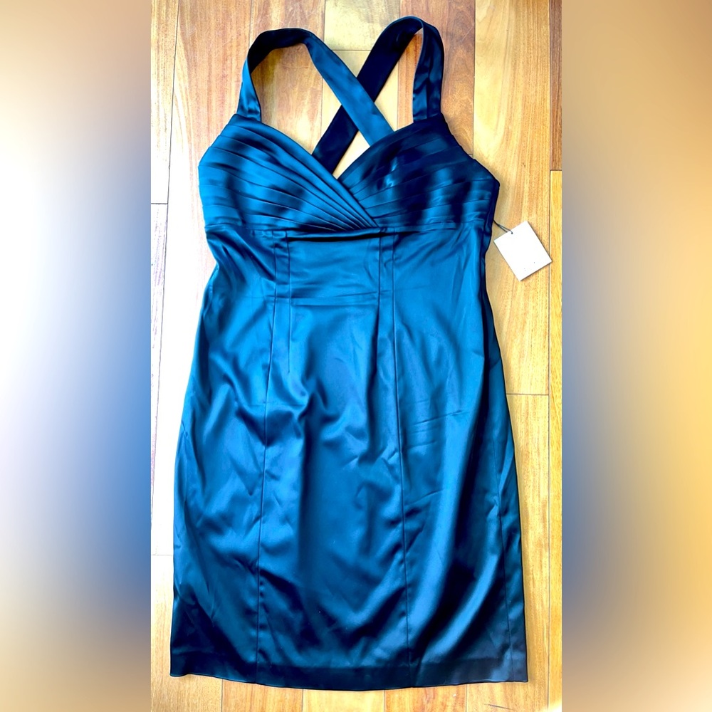 CALVIN KLEIN DRESS - Gorgeous Black Dollhouse Satin/Silky Dress - Women’s Large